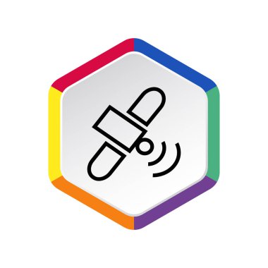 Uzay İstasyonu ince çizgi simgesi