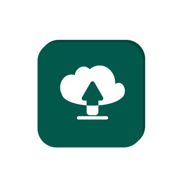 Bulut dosya download simgesi, anahat vektör çizim