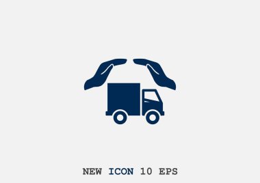 Eller basit web simgesi ile kamyon