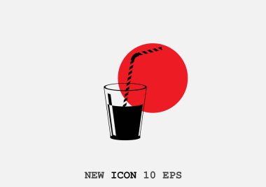 Meşrubat simgesi. Vektör çizim