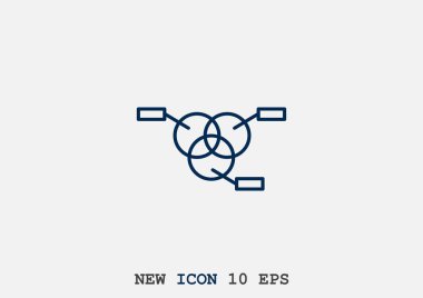 Yuvarlak Infographic web simgesi, anahat vektör çizim