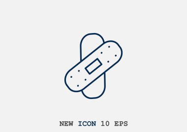 Bandaj sıva basit web simgesi, anahat vektör çizim