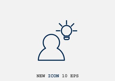 İnsan ve ampul basit simgesi