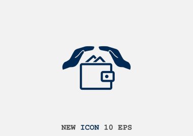 Eller web simgesi ile cüzdan