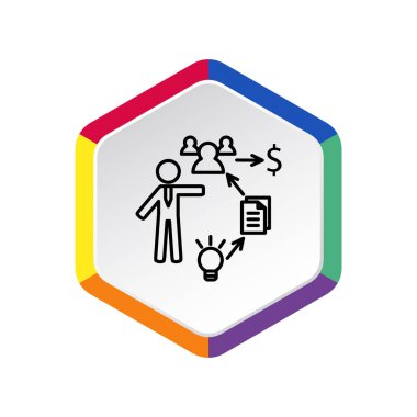 iş grafiği simgesi, vektör illüstrasyonu