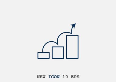 Grafik simgesi üzerinde Eğri ok