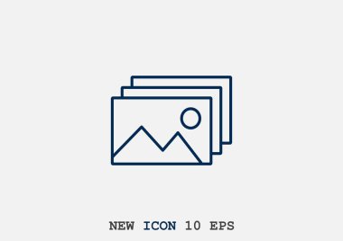 Manzara resimleri web simgesi, basit vektör çizim