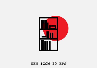 Kitaplık Düz Simgesi