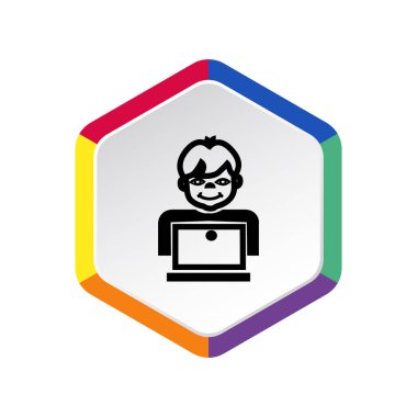 Öğrenci dizüstü bilgisayar simgesi