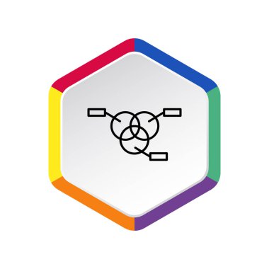 Basit yuvarlak Infographic web simgesi, anahat vektör çizim