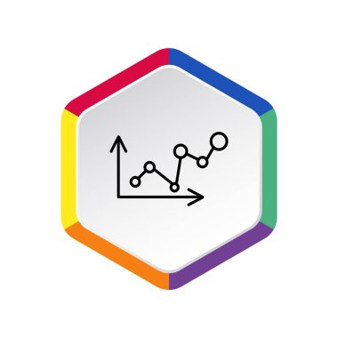 Eğri çizgi grafik simgesini, basit anahat vektör çizim