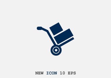 el arabası nakliye kargo web simgesi için vektör çizim