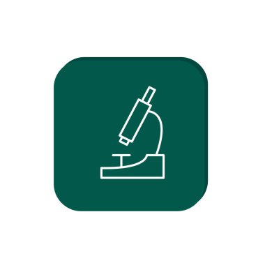 Mikroskop basit web simgesi, anahat vektör çizim