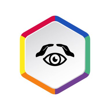 İnsan gözü ve eller simgesini, anahat vektör çizim web