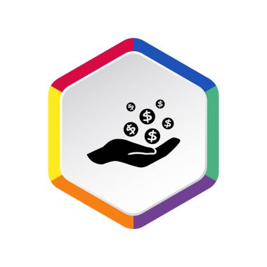 Elinde, web simgesi para. Vektör çizim tasarım