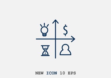 Fikir kavramı basit web simgesi, anahat vektör çizim