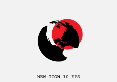 Planet earth web simgesi. Vektör çizim