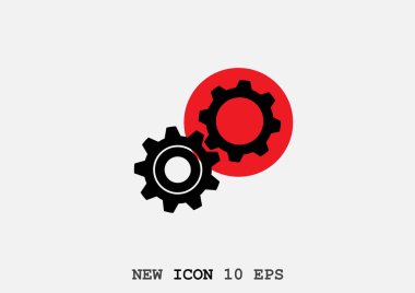 Yuvarlak vites basit simgesi 