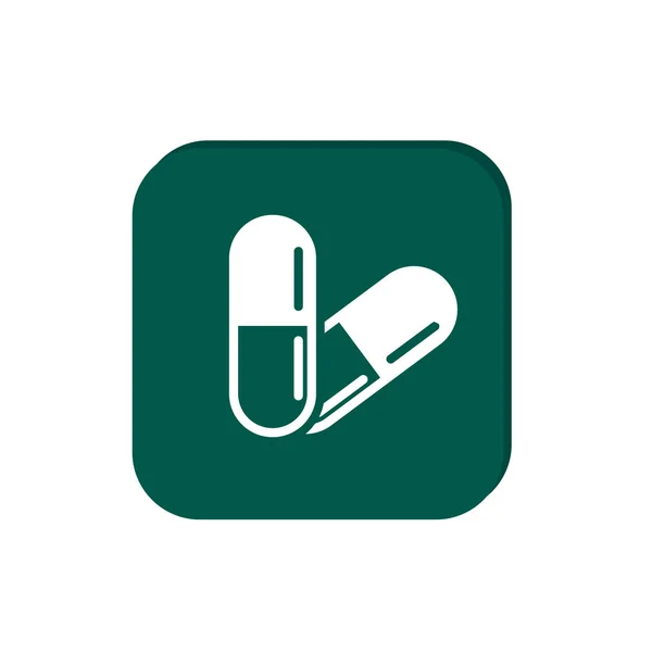 Medicinska piller tecken ikonen — Stock vektor