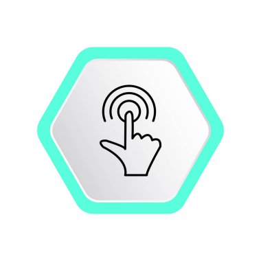 Dokunmatik ekran web simgesi, anahat basit vektör çizim