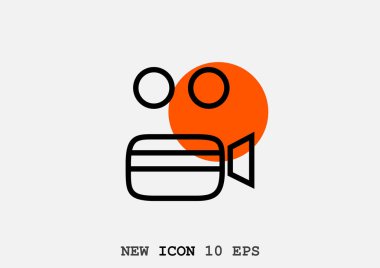 video kamera ikonu vektör illüstrasyonu