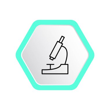 Mikroskop basit web simgesi, anahat vektör çizim