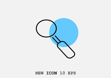 Büyüteç basit simgesini, vektör çizim