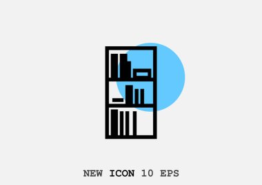 Kitaplık Düz Simgesi