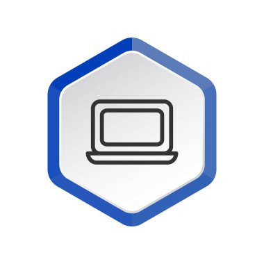 Basit dizüstü web simgesi, anahat vektör çizim
