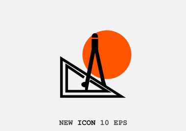 Düz cetvel ve pergel kutsal kişilerin resmi, vektör, illüstrasyon