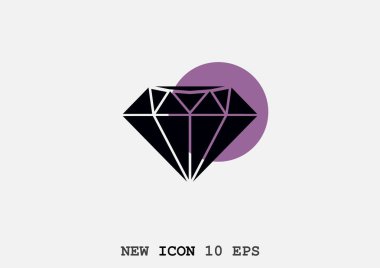 Elmas web simge, lüks konsepti, anahat vektör çizim