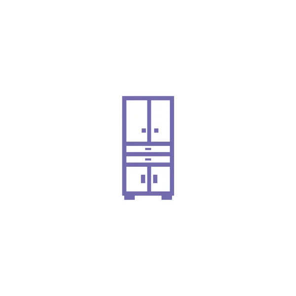 Kledingkast platte pictogram — Stockvector