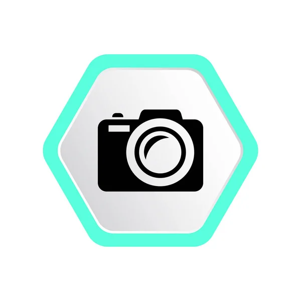 Vector Illustration Photo Camera Lens Icon — Stock Vector