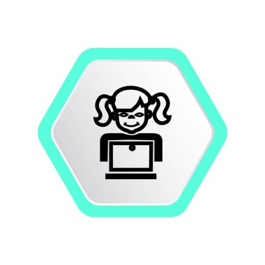 liseli kız ile laptop