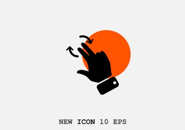 İşlem basit web simgesi, anahat vektör çizim dokunma