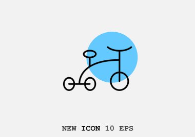 Bebek üç tekerlekli bisiklet basit simgesi
