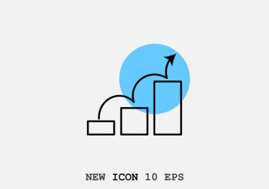 Grafik simgesi üzerinde Eğri ok