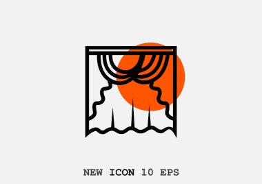 Perdeleri web simgesi. vektör tasarımı 