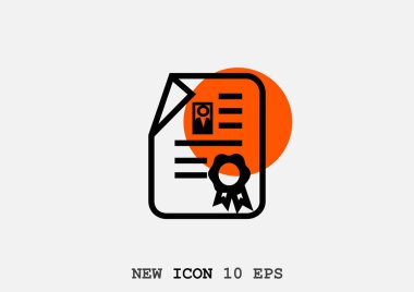 Sertifika web simgesi, vektör çizim