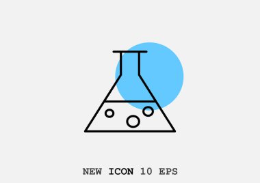 Kimyasal şişesi basit web simgesi, anahat vektör çizim