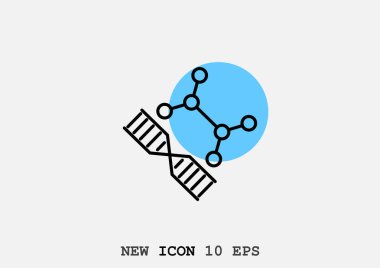 Basit Dna web satırı simgesi. Vektör çizim