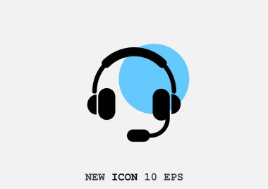 Kulaklýklý mikrofon seti web simgesi