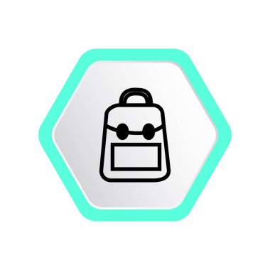 okul sırt çantası, vektör çizim silueti