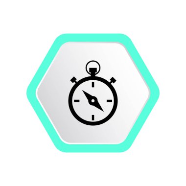 Basit kronometre web simgesi, anahat vektör çizim