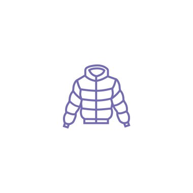 Kış ceket düz simgesi, vektör, illüstrasyon