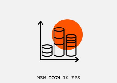 Sütunlar basit web simgesi, anahat vektör çizim grafik