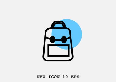 okul sırt çantası, vektör çizim silueti