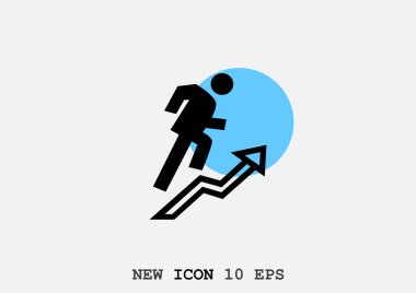 Yükselen grafik basit web simgesi