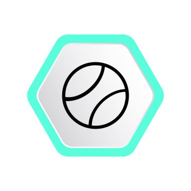 Tenis topu ince çizgi kutsal kişilerin resmi, vektör çizim