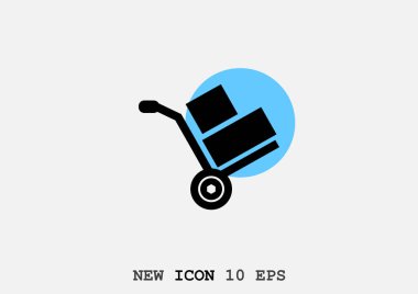 el arabası nakliye kargo web simgesi için vektör çizim